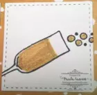 Close up of Wink of Stella on Champagne Cheers card by Paula Cannon with Mixed Drinks stamp set.