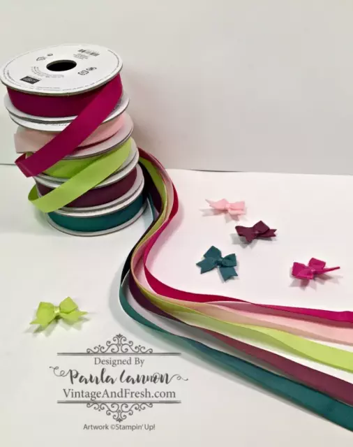 Ribbons and Bitty Bows in the new 2017 In Colors from Stampin' Up! Photo by Paula Cannon for www.vintageandfresh.com