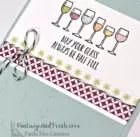 Detail of card by Paula Cannon using Half Full stamp set from Stampin' Up! and markers, washi tape and embossing.