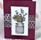 Card by Paula Cannon for Vintage and Fresh featuring milk can image from Country Home stamp set, colored with Blends