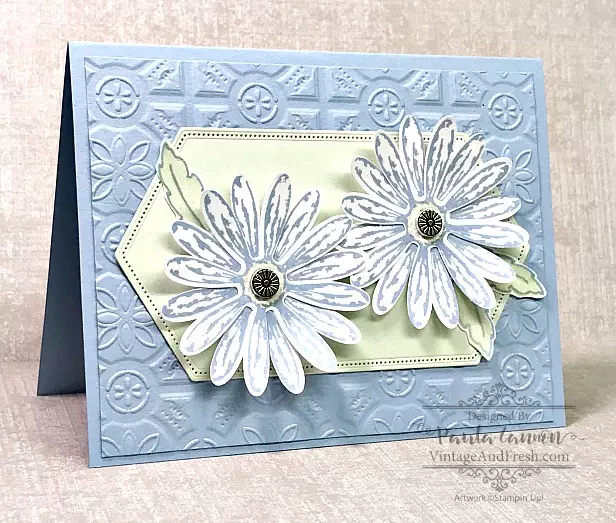 Seaside Spray card featuring two daisies