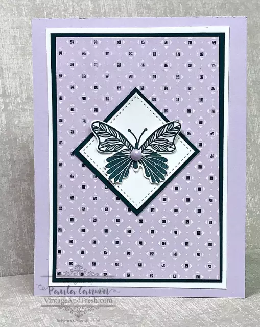 Card featuring the In Color Purple Posy, using Butterfly Gala stamp set