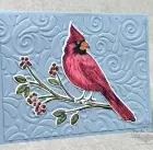 A frosty cardinal card using Toile Christmas stamp set from Stampin' Up!