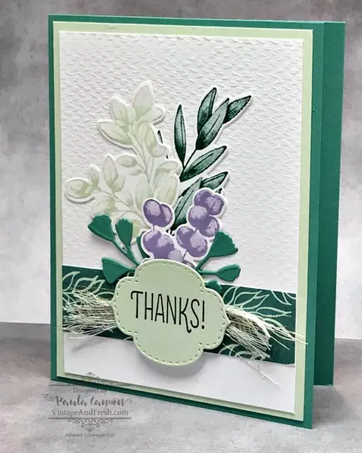 Thanks! card designed by Paula Cannon using Forever Ferns from Stampin' Up!