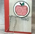 Harvest Hellos card with an apple punched from Ornate Gardens DSP